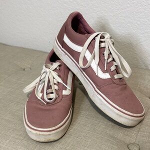 Vans Mauve and White Low-Top Sneakers 8.5